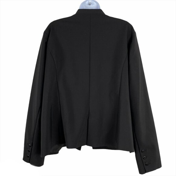 Eloquii Blazer Jacket Black Cotton Blend One Butto - Picture 5 of 8